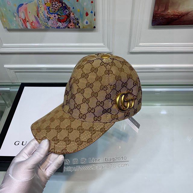 Gucci新品男士帽子 古馳金屬GG印花棒球帽鴨舌帽  mm1744